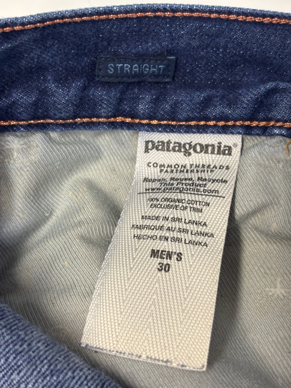 Patagonia Straight-Leg Dark Blue Men's 30 x 32 Jeans - Picture 8 of 8